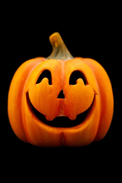 Orange Halloween pumpkin isolated on black. — Stock Photo, Image