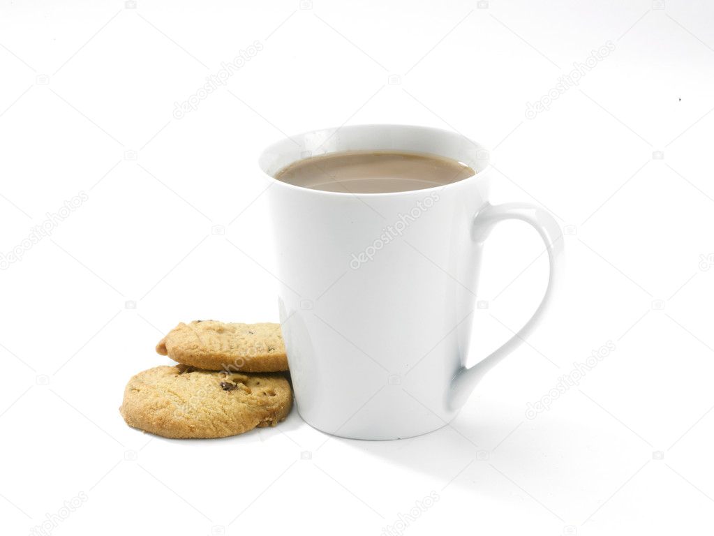 Coffee mug and buscuits