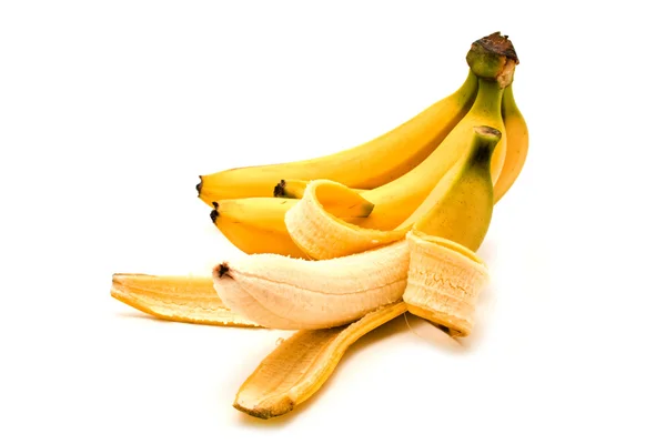 Bananes fraîches sur fond blanc — Photo