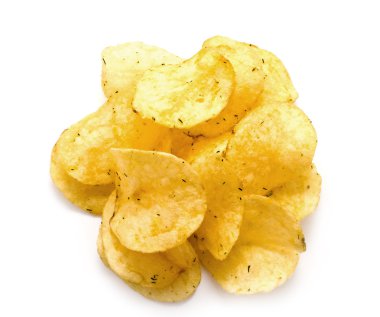 Crisp fried chips with seasoning clipart