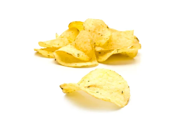 조미료와 파 삭 파삭한 튀김된 칩 — 스톡 사진