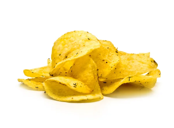 Chips frites croquantes avec assaisonnement — Photo