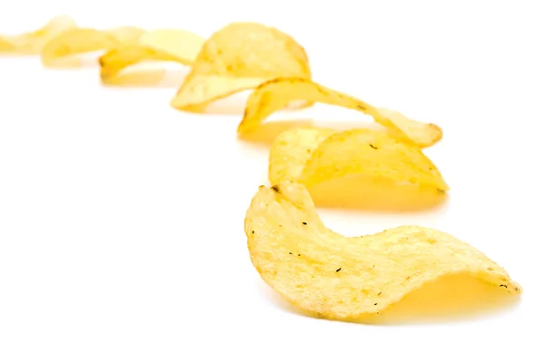 Crisp fried chips with seasoning — Stock Photo, Image