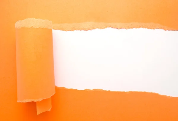 橙色撕裂膜的纸为您插图的 — 图库照片