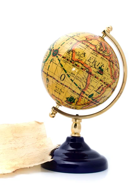 Old paper and globe — Stock Photo, Image