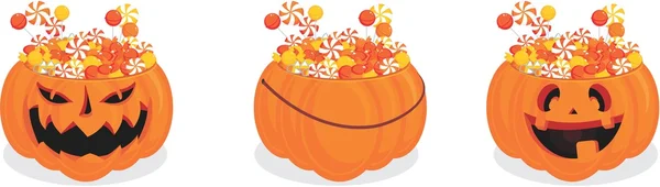Halloween pumpkin with candy — Stock Vector