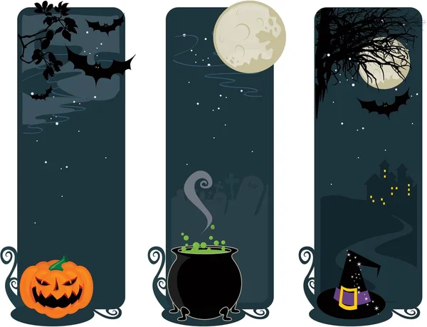 Banners de Halloween — Vetor de Stock