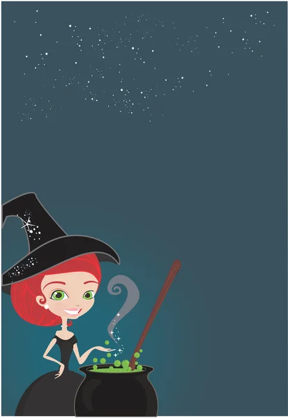 Cute Halloween witch — Stock Vector