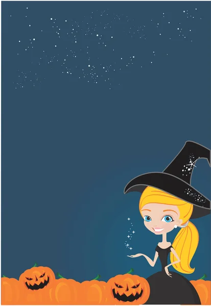 Cute Halloween witch — Stock Vector