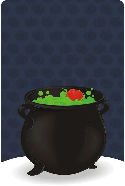 Halloween background with cauldron — Stock Vector