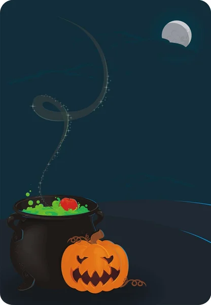 Halloween tło z kotła — Wektor stockowy
