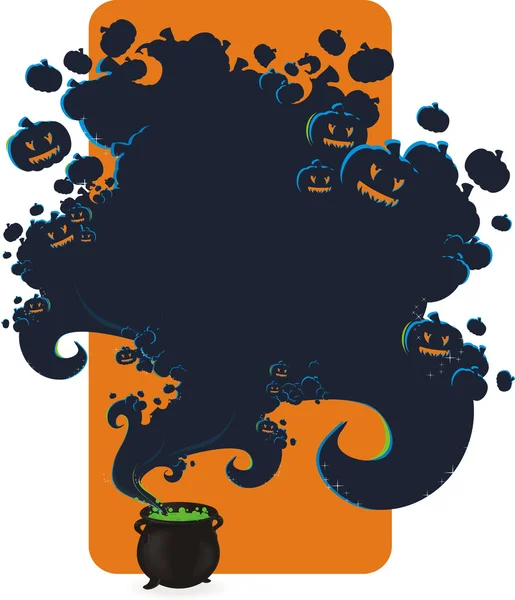 Halloween bakgrund med kitteln — Stock vektor