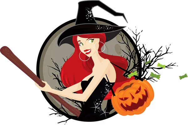 Halloween witch — Stock Vector