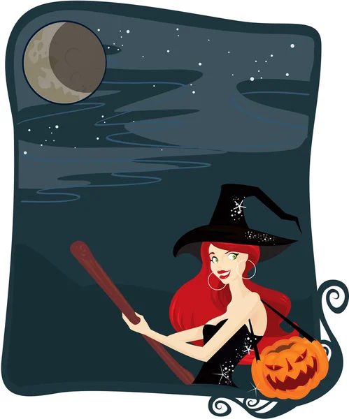 Halloween boszorkány — Stock Vector