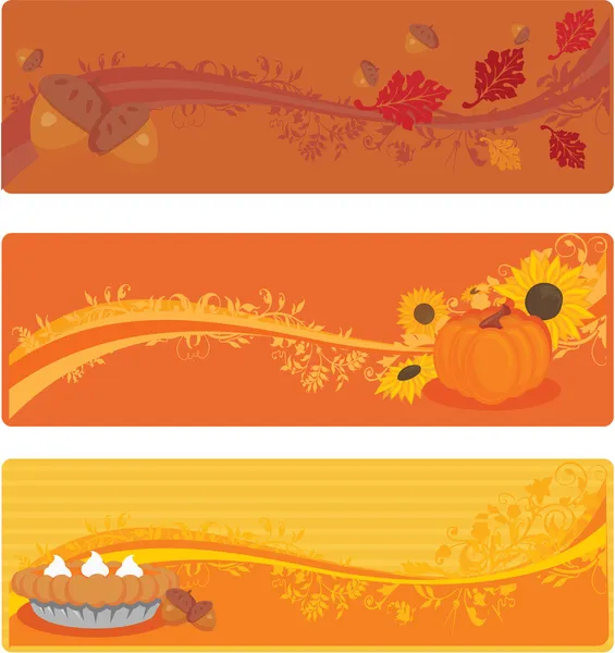 Bannières de Thanksgiving — Image vectorielle