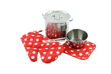 Potholder and pans clipart