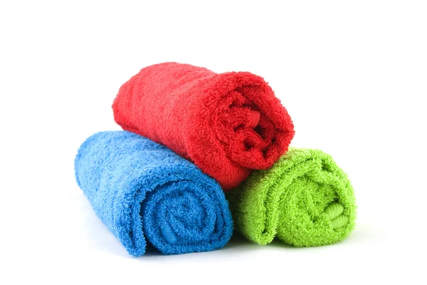 stock image Three towels in different color