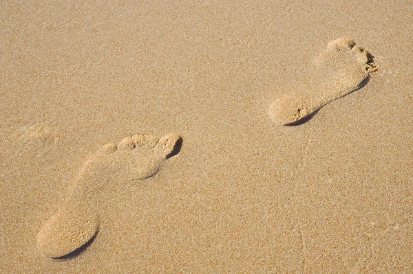 Следы на песке — стоковое фото