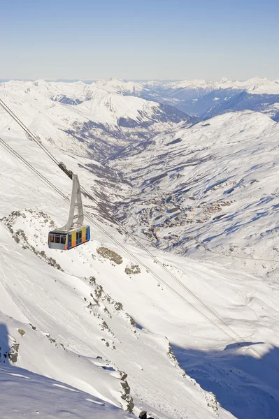 stock image Large cable car up a mountain valley