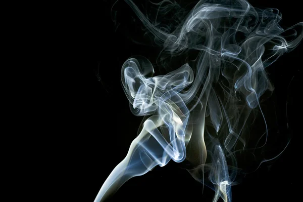 青い抽象煙トレイル — ストック写真