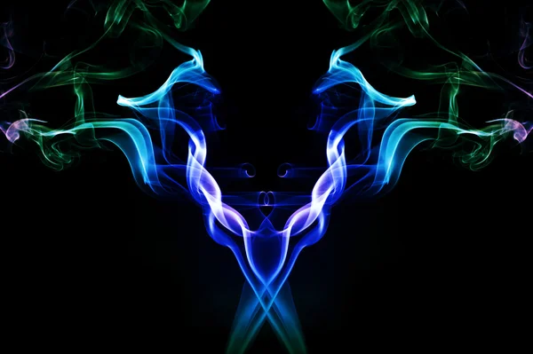 Blaue abstrakte Rauchspuren — Stockfoto