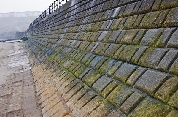 Mur de mer défense sur la plage — Photo
