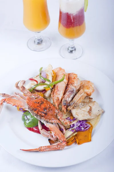 蟹和虾的海鲜大餐 — Stockfoto