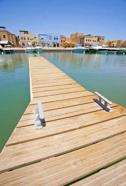 Small private jetty in a marina — Stok fotoğraf