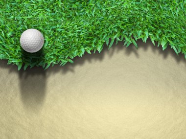 Golf ball on grass clipart