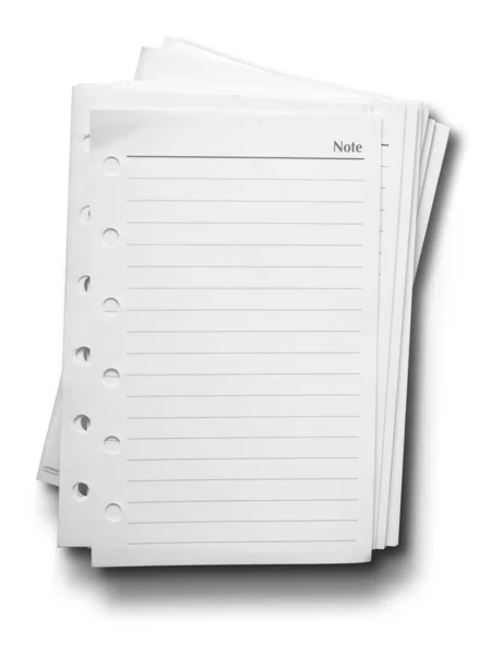 Bílý poznámkový papír — Stock fotografie