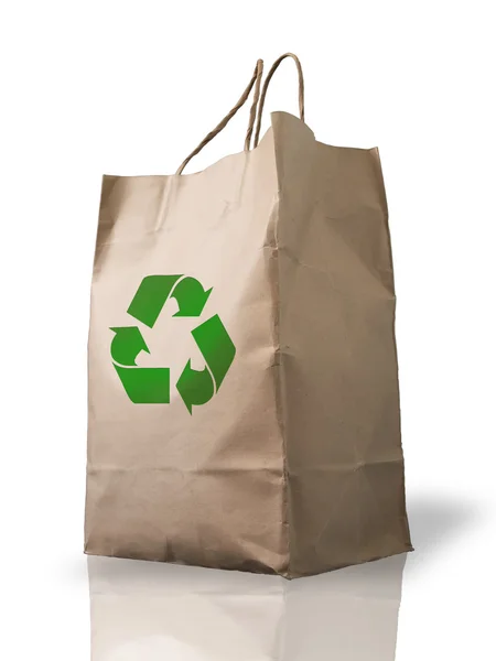 Recycle Brown Crumpled peper bag — Stok Foto