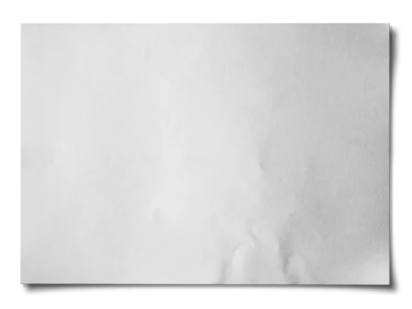 Bílá zmačkaný papír horizontální — Stock fotografie