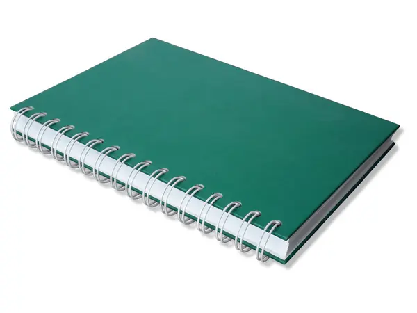Groene begeleidende nota boek — Stockfoto