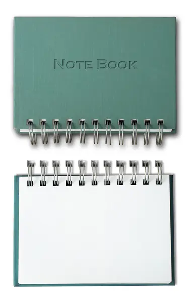 Capa verde Nota Livro — Fotografia de Stock