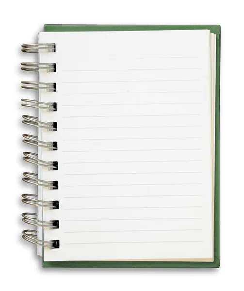 Livro de notas verdes — Fotografia de Stock