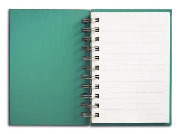Caderno de capa verde — Fotografia de Stock