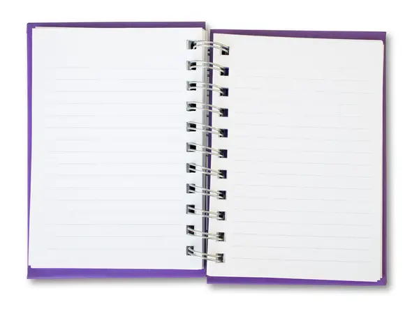 Libro de notas púrpura Fotos de stock