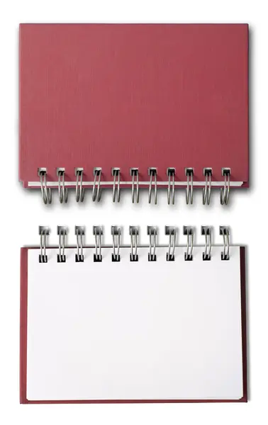 Libro de notas en blanco rojo Fotos de stock libres de derechos