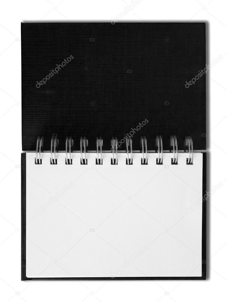 Black Notebook horizontal single blank page