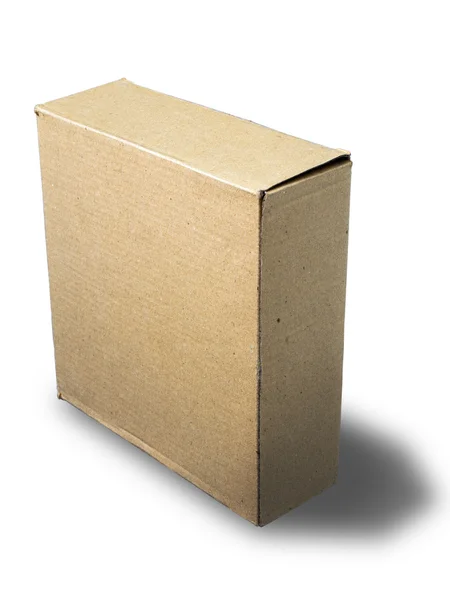 Reciclar fechar caixa de papel marrom — Fotografia de Stock