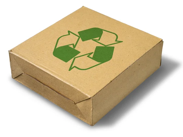 Nauwe bruine papieren recyclagedoos — Stockfoto
