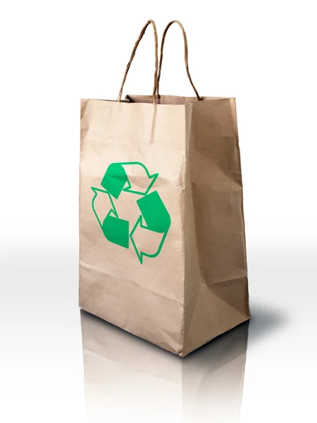 Brown recycle Crumpled peper bag — Stok Foto