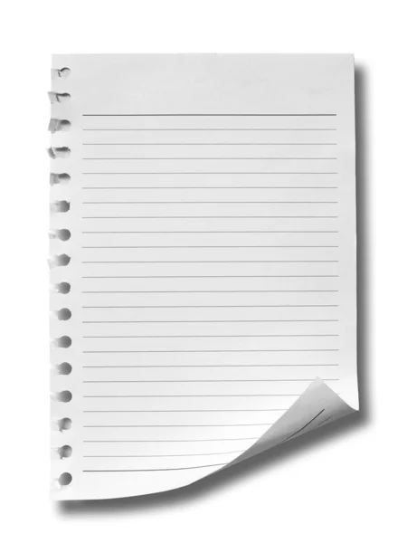 Λευκό χαρτί σημειώσεων — Φωτογραφία Αρχείου