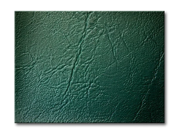 어두운 녹색 인조 가죽으로 만든 배경 — 스톡 사진