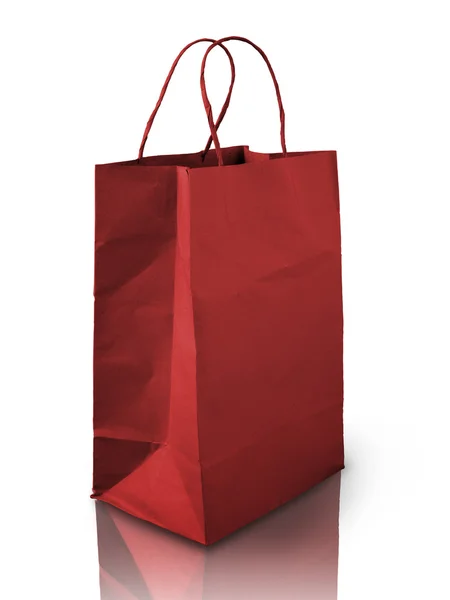 Красная скомканная сумка — стоковое фото