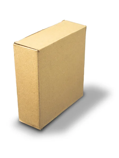 Caixa de papel marrom fechada — Fotografia de Stock