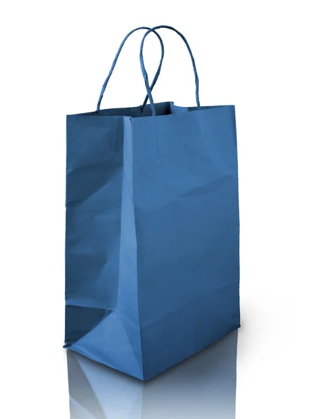 Blå skrynkliga peper väska — Stockfoto