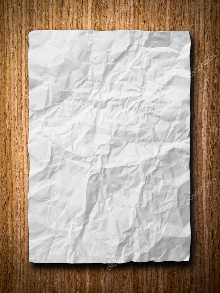 White crumpled paper