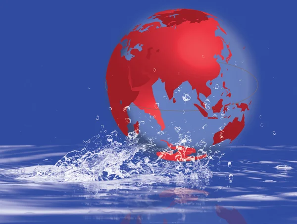 World globe with drops — Stock Photo, Image