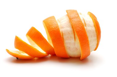 Orange and its rind cutout in spiral form clipart